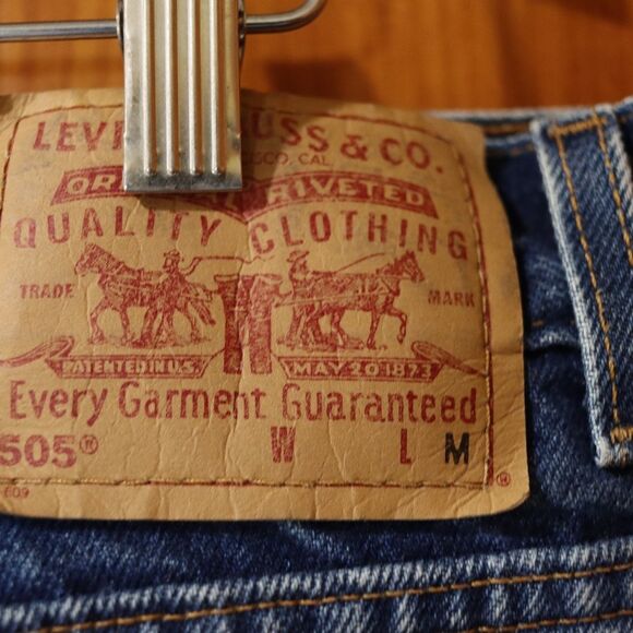 Levi’s 505 Vintage 90s Lower Rise Straight Leg Denim Jeans Made in USA Sz 14 - Picture 7 of 11